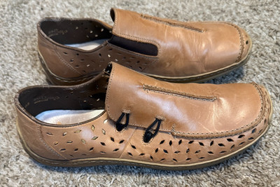 Rieker Women's Size 40EU/ 9US Tan Leather Anti-Stress Perforated Loafers Flats