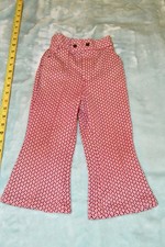 Vintage 1970s Childs Pants Bell Bottoms Psychedelic Chevron Red Health-Tex