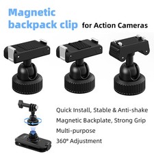Backpack Clip Magnetic Mount For DJI OSMO Action 3/4/5Pro/Insta360 Ace Pro/X5