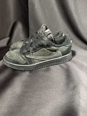 Jordan 1 Retro Low OG SP x Travis Scott Black Phantom Sneakers Kids Size 12c