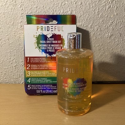 Prideful Bath & Shower Gel, Tahitian Vanilla Scent 16 fl. oz FREE 5PC FACE MASKS