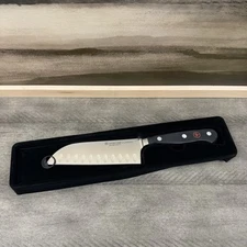 Williams Sonoma Wüsthof Classic Hollow-Edge Santoku Knife 5” Black Monogrammed
