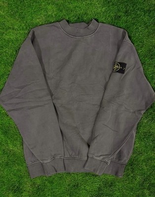 Stone Island Grey Crewneck Crewneck Compass Badge Pullover Size M