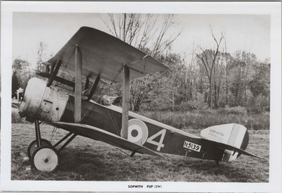 WW1 Photo of Sopwith Pup Biplane Parked on Grass Airfield