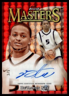 2024-25 Topps Finest Masters Red Geometric De'Aaron Fox Auto 3/5