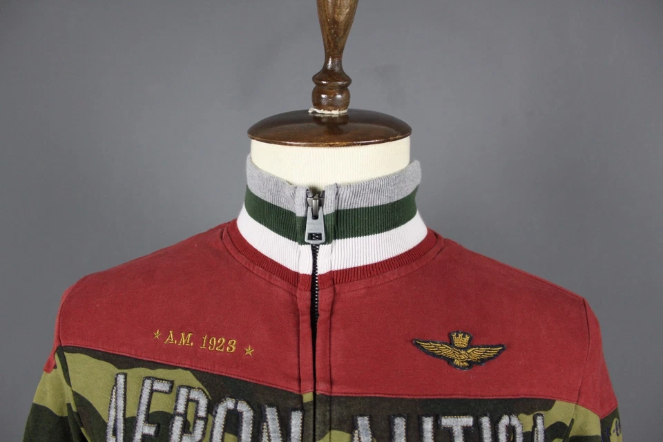 Aeronautica Militare мульти хлопок флис длинным рукавом полный молнии куртка размер S - Изображение 2 из 4