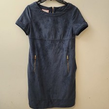 Phoebe Couture 4 Faux Suede Sheath Dress Office Church Weather Woman Event