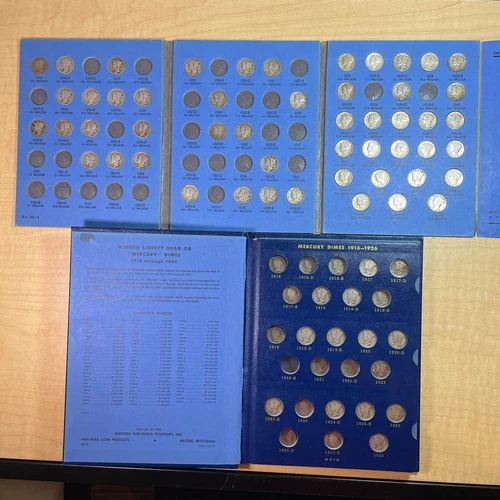 $10FV Mercury Dime 90% Junk Silver Bullion Lot - Album & Folder - 7.15oz ASW
