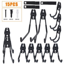15PCS Storage Hooks Utility Double Wall Mount Garage Tools Organizer Heavy Duty