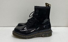 Dr. Martens 1460 W Black Patent Lamper Leather 8-Eye Boots Women's Size 8