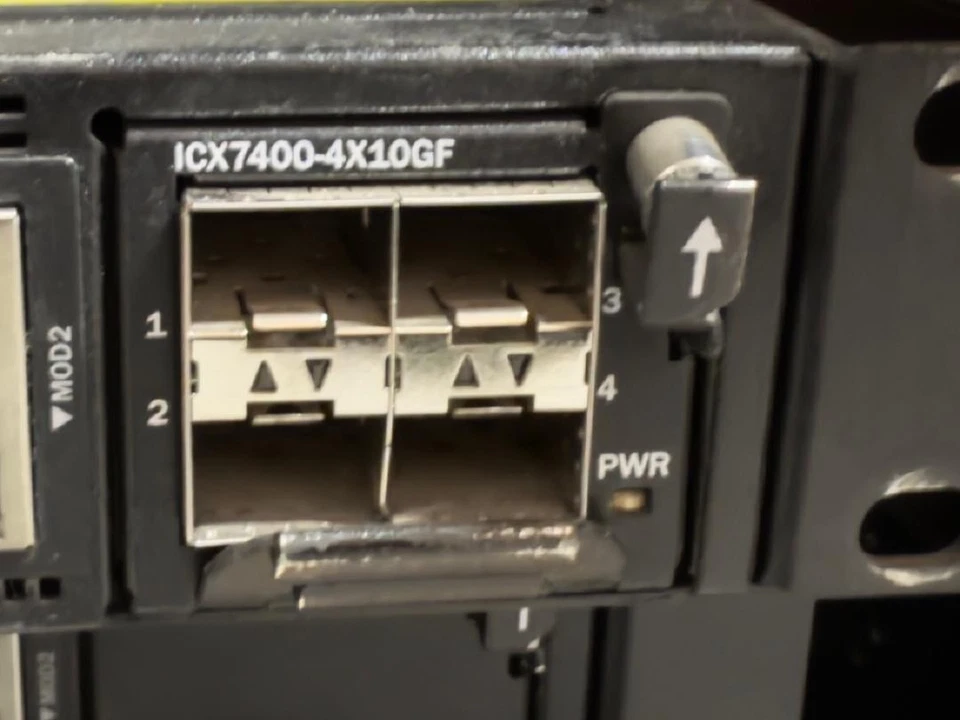 Brocade ICX7450-48P 48 Port Poe + Gig Switch + ICX7400-4X10GF - Image 2 of 2