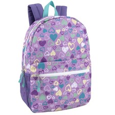 17 Inch Backpack with Side Pockets for Girls 17 Inch, Festive Hearts