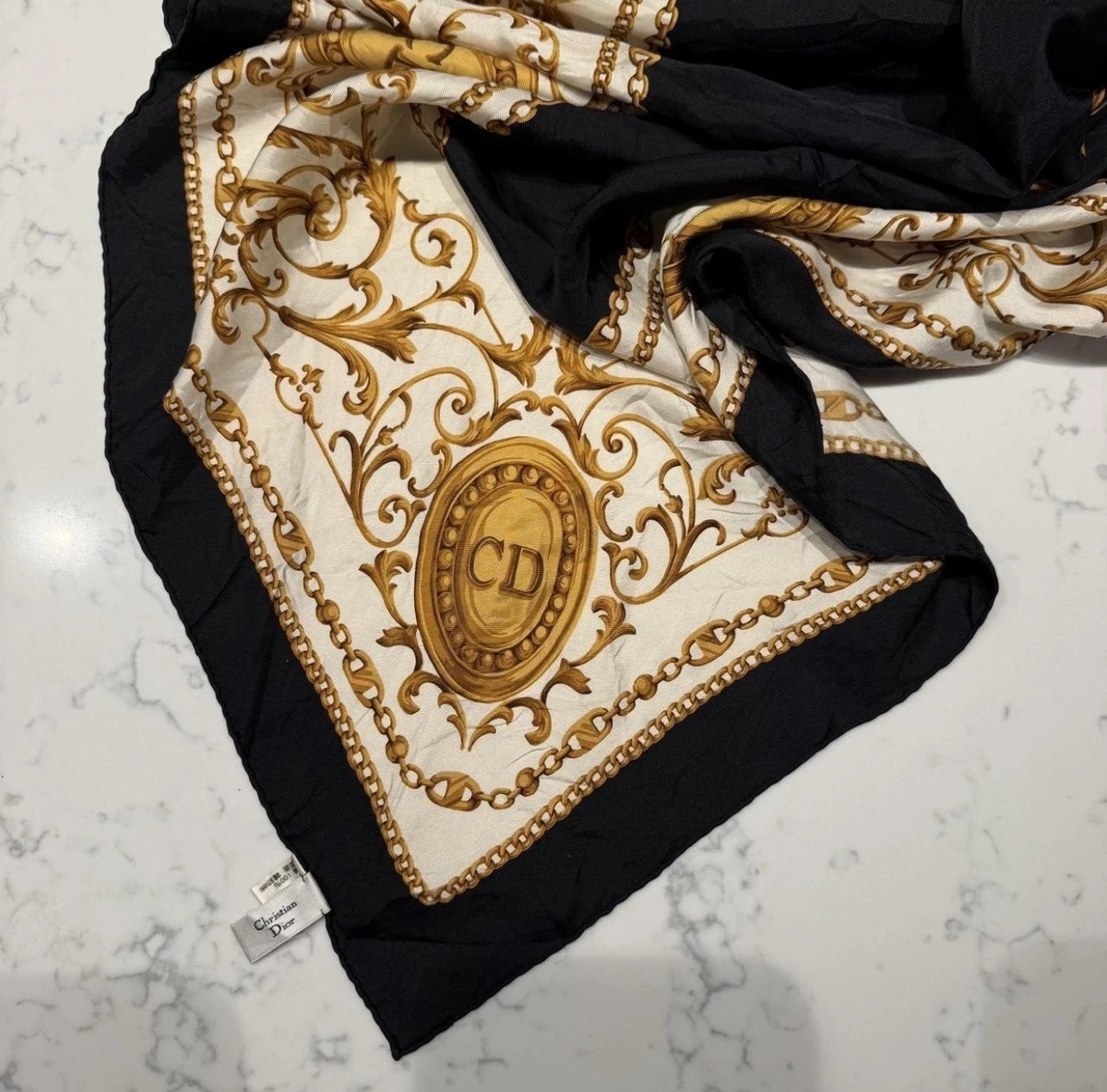 Dior Silk Scarves & Wraps Black for Women for sale - eBay
