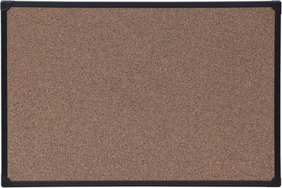 43022 Tech Cork Board, 36 X 24, Cork, Black Plastic Frame