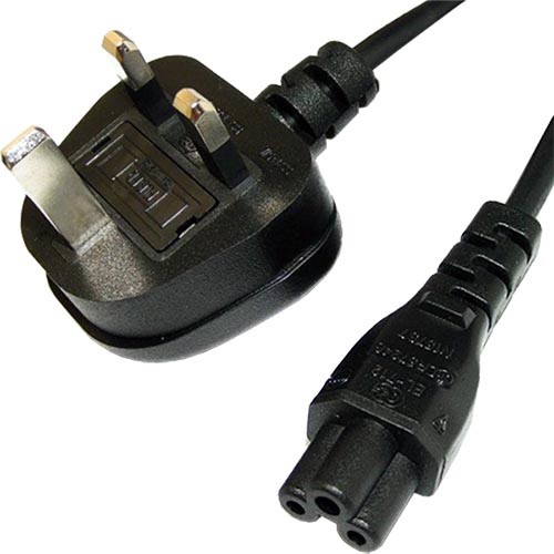 Cablenet 2m UK 5 Amp - C5 Cloverleaf Black PVC 0.75mm Power Lead