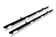 Black Side Bars + LEDs + Downlights For Opel Vauxhall Vivaro LWB 2014 - 2019