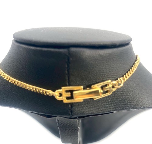 GIVENCHY Vintage Hut Motiv Halskette Gold Anhänger Kette 42 cm Logo signiert Schmuck - Bild 7 von 8