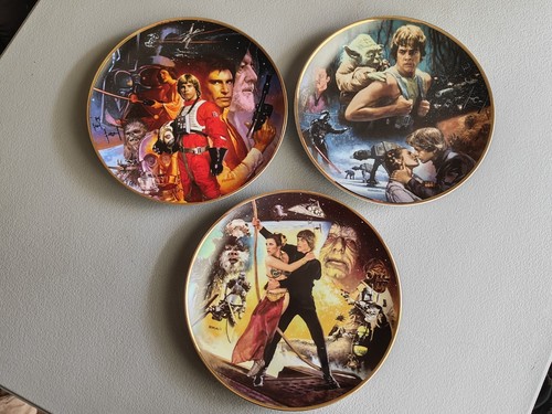 Star Wars Trilogy Plate SET 3 Hamilton Collection Vintage 1992 #BX5