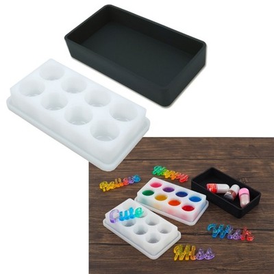 Handmade Palette Pigment Box Resin Mold Paint Tray Box UV Storage Box Mold