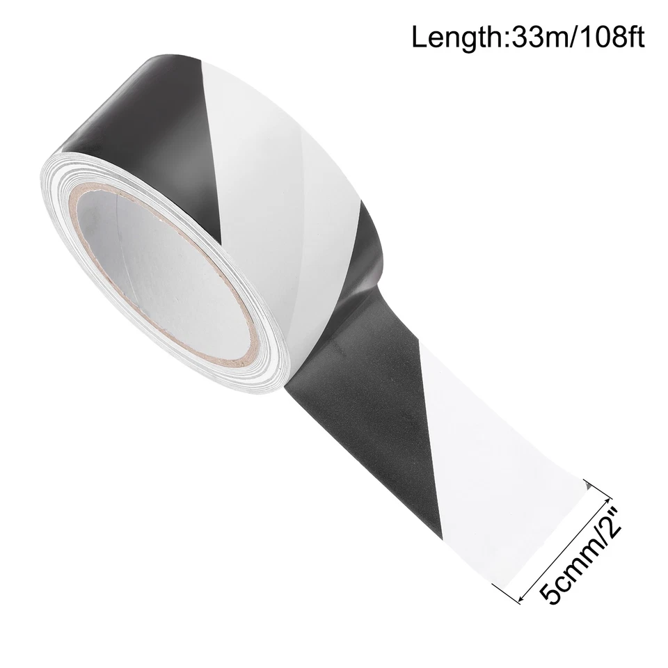 Warning Safety Stripe Tape,Black White PVC Tape for Wall 2 Inch x 108 Ft 5Pcs - image 2 of 4