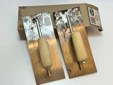 NOS 2pc Marshalltown MXS4 Finishing Trowel, 11-1/2" x 4-3/4", Curved Wood Handle