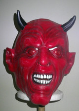 Halloween Adult Rubber Mask - Creepy Red Eyed Devil - NWOT