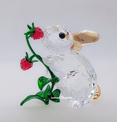 New 100% SWAROVSKI Crystal Idyllia Rabbit and Raspberries Figurine