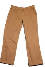 NWT Coleman Men's Warm Durable Canvas Fleece Lined Utility Pant Brown 32x30