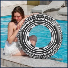 1PC Tire Shaped Thickened Pool Float, Simple Floating Ring For Adults In Summer