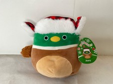 Squishmallows 7.5  AVERY the Green Duck NWT Mallard Fall Plaid Hat New with Tags