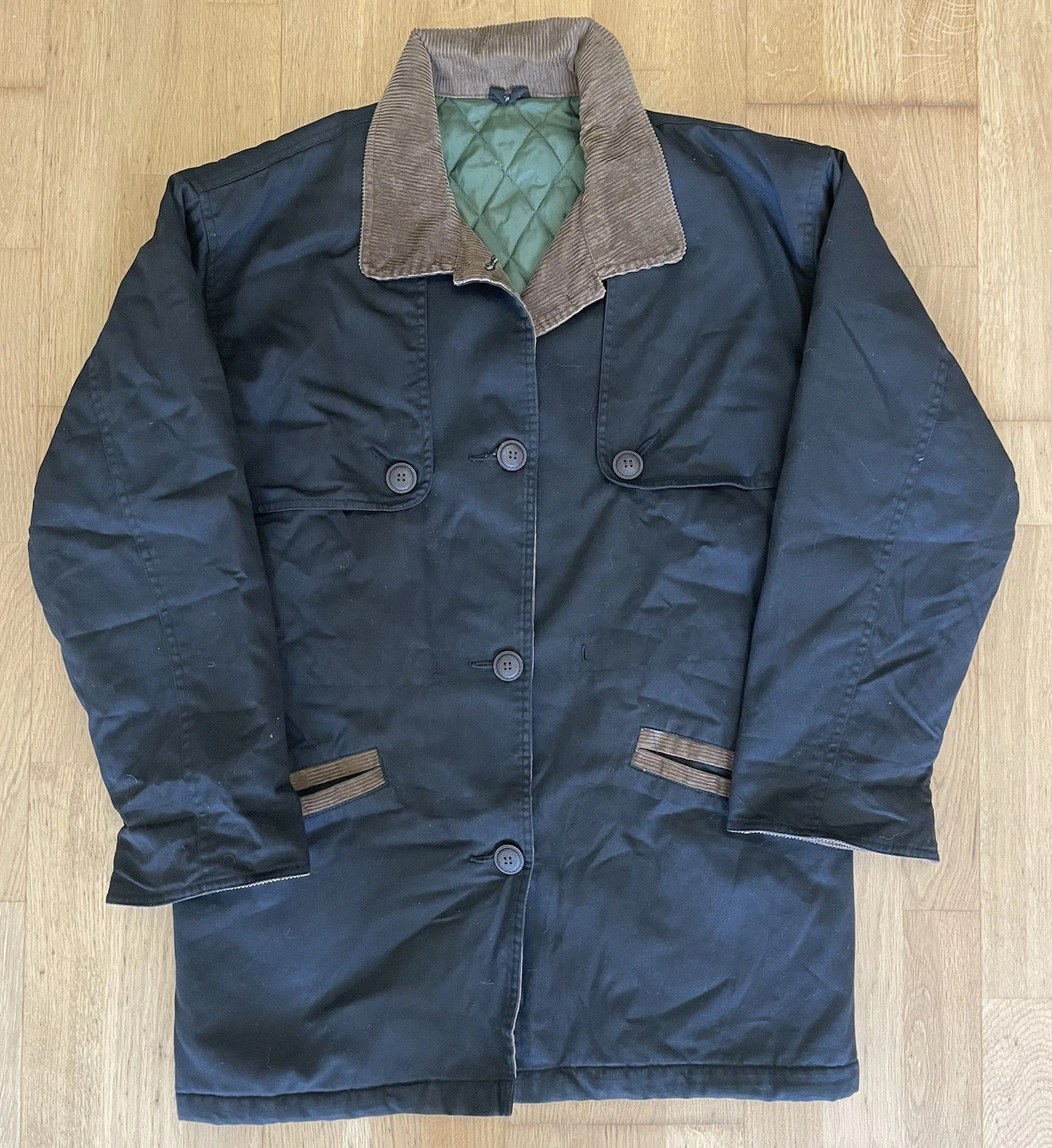 C&A Corduroy Collar Insulated Cotton Jacket Men’s Medium Brown