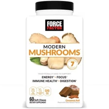 Force Factor Modern Mushrooms Vegan Soft Chews - Cinnamon Roll - 60ct