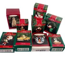 Lot of 9  Hallmark Keepsake Ornaments Vintage Christmas Collection Assorted 90s