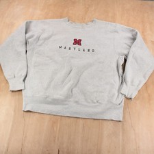 University of Maryland reverse weave crewneck sweatshirt XL tag vtg 90s usa made