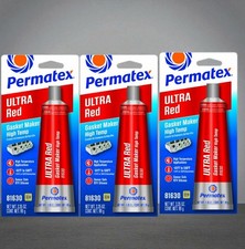 3 Pack Permatex 81630 Ultra Red High Temperature Gasket Maker 3 oz.