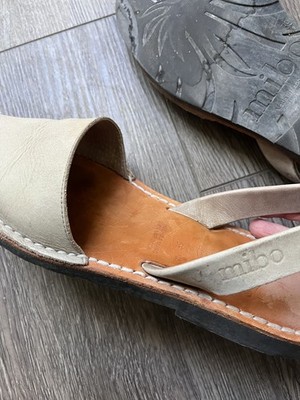 MIBO AVARCAS WOMEN'S CLASSICS TAUPE LEATHER SLINGBACK SANDALS EU 39 / US 8