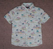 Vineyard Vines Whale Shirt 100 Cotton Green Palms Boats Button Down YOUTH Small