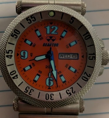 Reactor Fallout 2 63008 Stainless Steel 44mm Mens Watch - 200m Diver - Daydate
