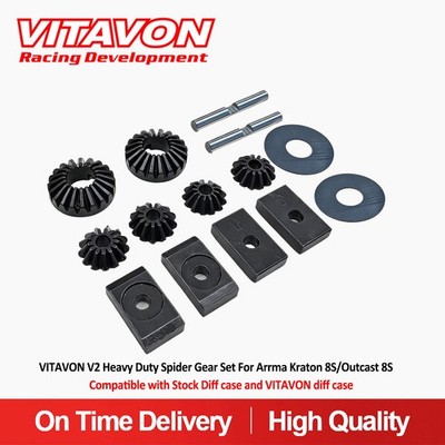 Vitavon V2 Heavy Duty Spider Gear/Diff Gear Set For Arrma Kraton 8S Outcast 8S