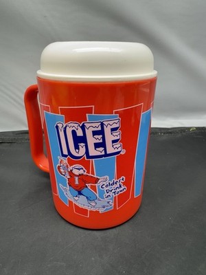 ICEE 10oz Plastic Slushy Cup Mug Red Blue Missing Lid