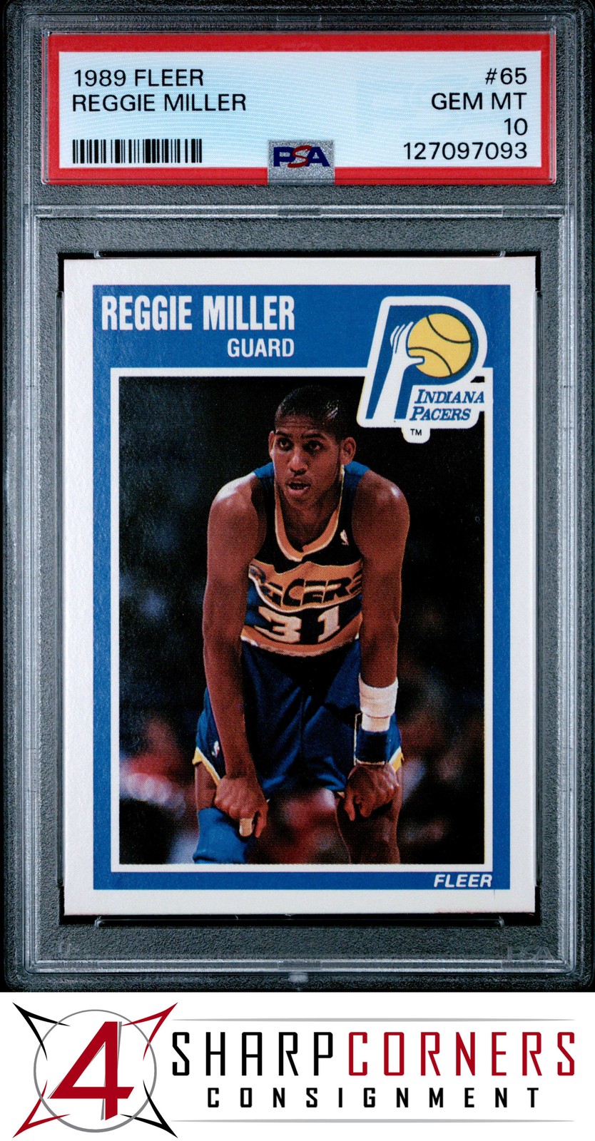 1989 FLEER #65 REGGIE MILLER PACERS HOF PSA 10