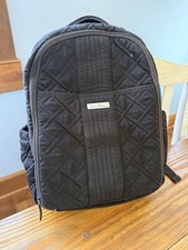 Vera Bradley Black Diaper Bag Backpack Tote, Quilted