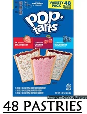 Pop-Tarts Variety Pack, Strawberry, Cherry, and Blueberry (48 ct) Net Wt: 5 lb