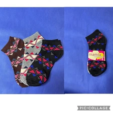 Mamia Low Cut Socks Women’s Size 9-11 ~ 98% Polyester 2% Spandex  3 Pairs Gypsy