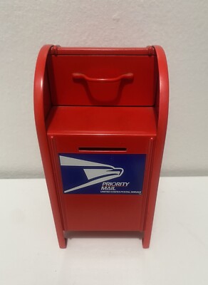 Vintage USPS Priority Mail US Postal Service Diecast GearBox Coin Bank Mailbox