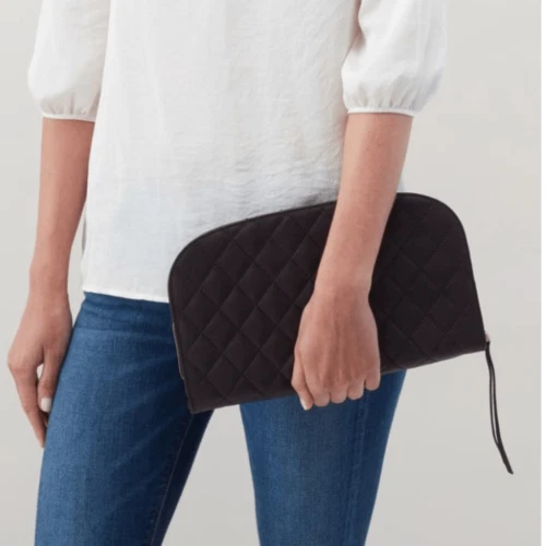 Bolso sin asas de cuero acolchado HOBO Cole - negro nuevo con etiquetas Foto 3 de 3