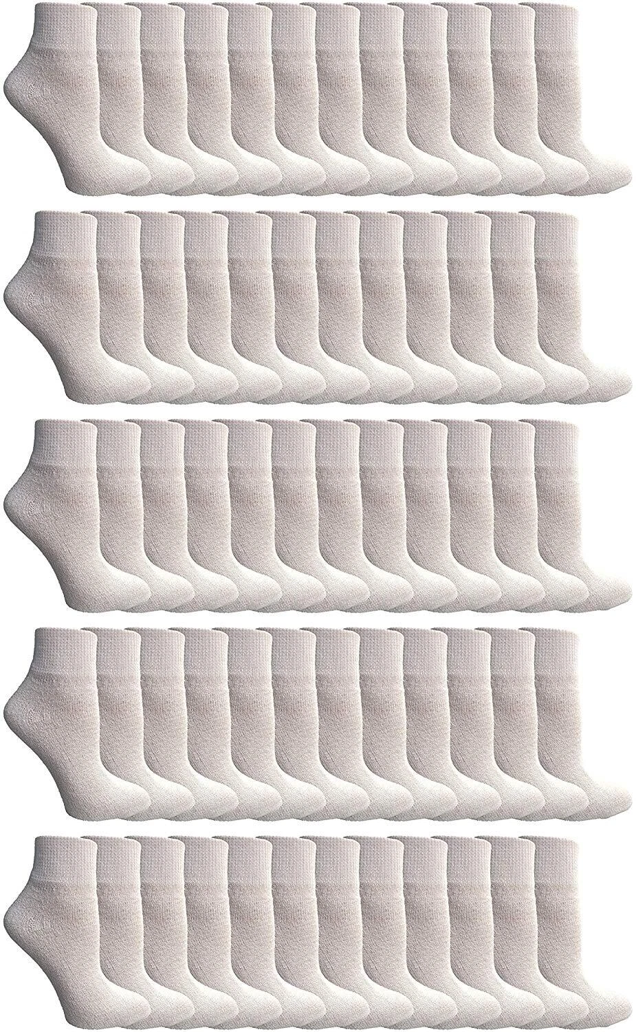 180 Units Women's Premium Cotton Ankle Socks White Size 9-11 - Womens Ankle Sock