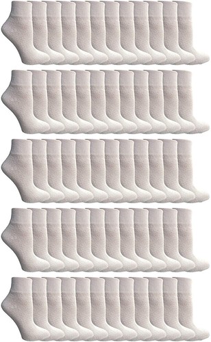 180 Units Women's Premium Cotton Ankle Socks White Size 9-11 - Womens Ankle Sock - 第 1/3 張圖片