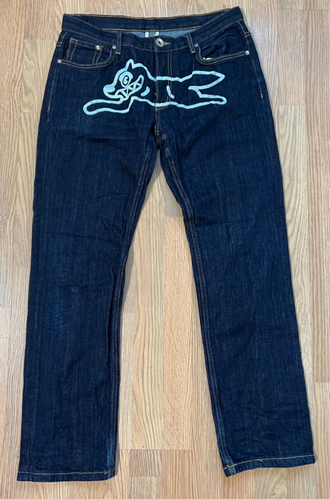 BBC ICECREAM ファレル DOG 刺繍 デニム パンツ BAPE 34 LzABu running dog denim jeans BBC ICECREAM デニム