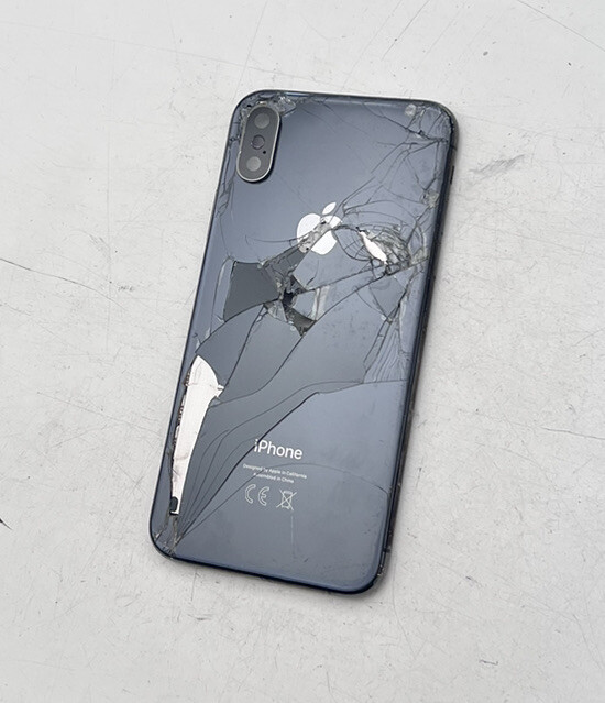 Coque originale Apple iPhone XS cadre vitre cassée pour reconditionné gris si...